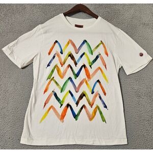 Missoni‎ Zig Zag Print Graphic T Shirt Men's Size Large Finger Paint Logo